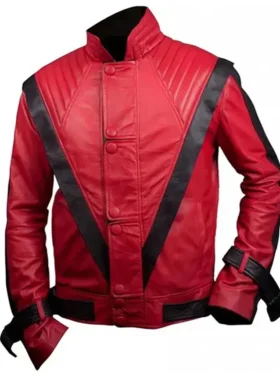 Michael Jackson Thriller 1982 Red Leather Jacket