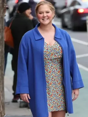 Amy Schumer Life and Beth S02 Blue Wool Jacket On Sale