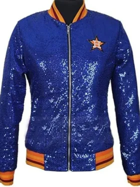 Astros Sequin Blue Bomber Jacket