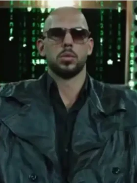 Escape The Matrix Andrew Tate Black Leather Coat