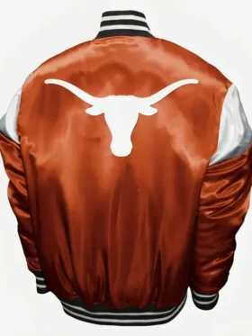 Texas Longhorns Orange Varsity Satin Jacket On Sale