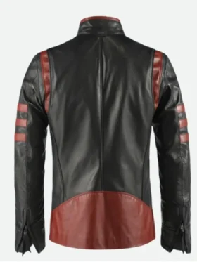 X-Men Origins Wolverine Black Leather Jacket Back