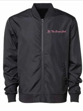 Black The Overs Club Bomber Satin Jacket