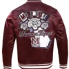 Buy Morehouse College Homecoming Rib Maroon Full-Snap Satin Jacket For Sale 