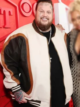 CMT Music Awards 2024 Jelly Roll Leather Bomber Jacket