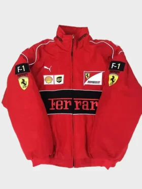 Order F1 All Red Ferrari Bomber Jacket