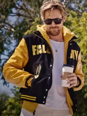 Order Ryan Gosling The Fall Guy Yellow and Black Varsity Jacket
