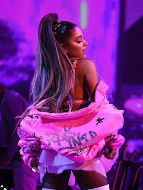 Ariana Grande Pink Puffer Jacket Sale