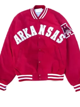 Arkansas Razorbacks 1980’s Red Satin Varsity Jacket