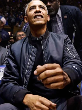 Barack Obama 44 Black Satin Jacket