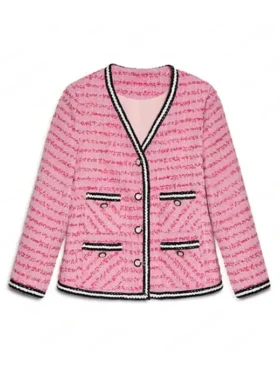 Dua Lipa SNL Pink Tweed Jacket