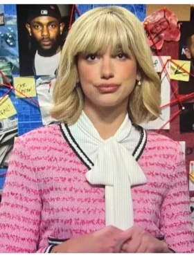Dua Lipa SNL Pink Tweed Jacket On Sale