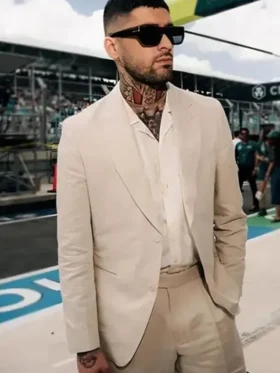 F1 Miami Grand Prix Zayn Malik White Suit For Sale