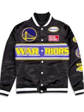 Golden State Warriors Rally Drive 2024 Satin Varsity Jacket