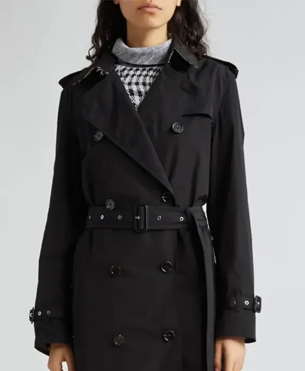 Greys Anatomy S20 Ellen Pompeo Black Trench Coat For Sale