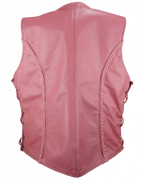 Jennie Pink Leather Vest On Sale