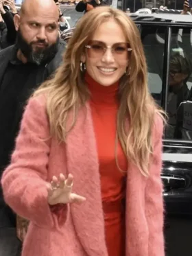 Jennifer Lopez Good Morning America 2024 Pink Fur Coat