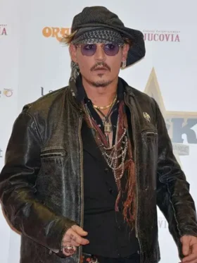 Johnny Depp Distressed Brown Leather Jacket