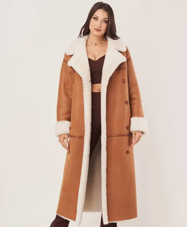 Kimberly Long Sheepskin Coat Womens