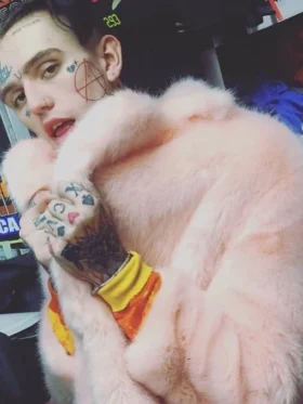 Lil Peep Pink Faux Fur Coat