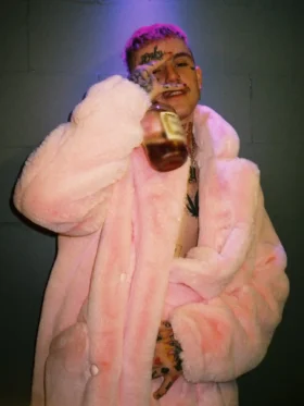 Lil Peep Pink Faux Fur Coat On Sale