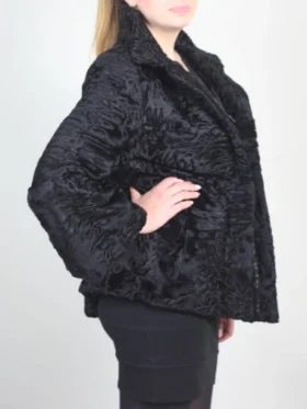 Lucy Faux Persian Lamb Black Fur Women Jacket On Sale