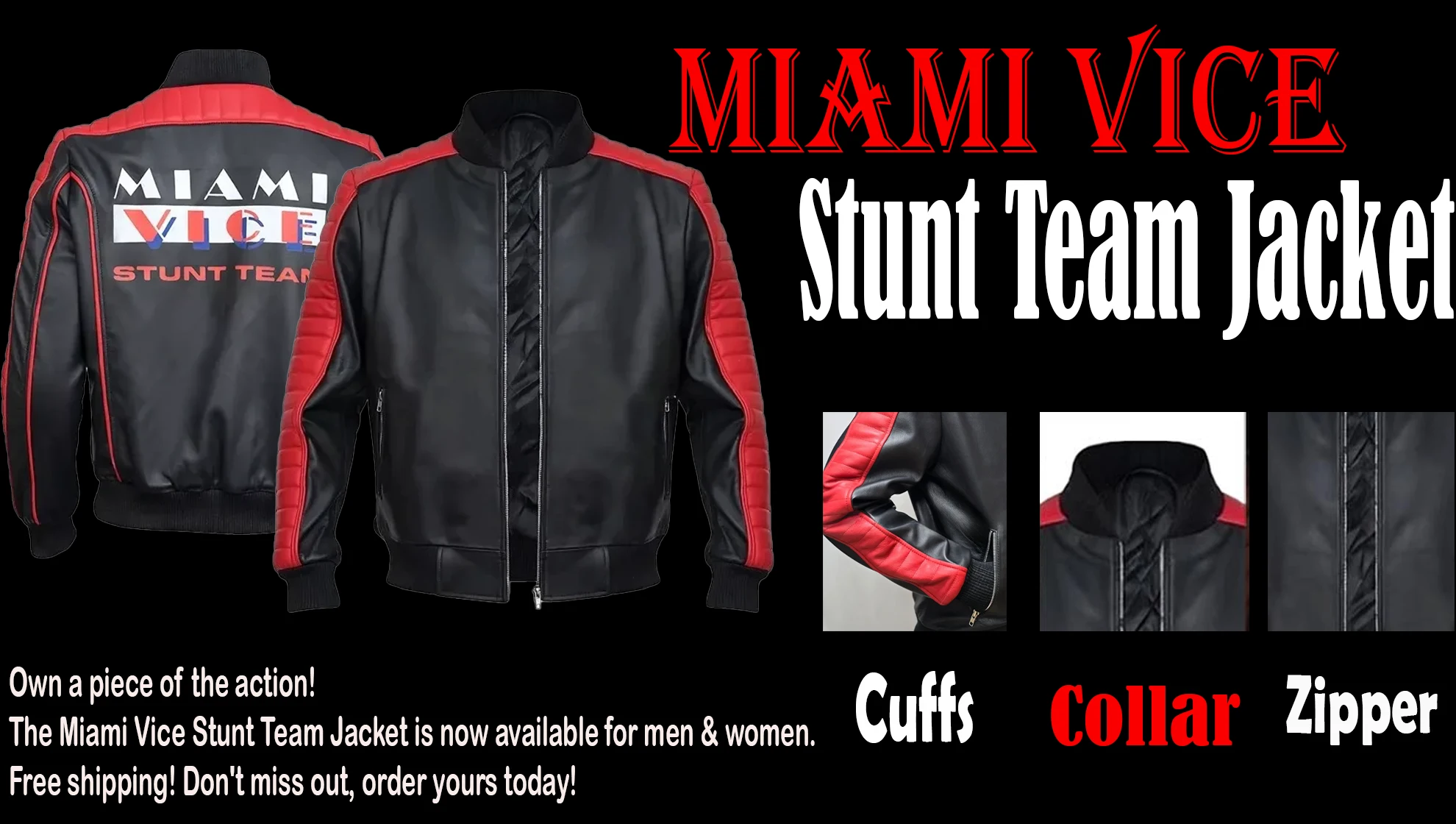 Miami Vice Stunt Team Jacket Infographic