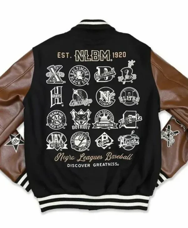 Negro League Black and Brown Baseball Varsity Jacket For Sale
