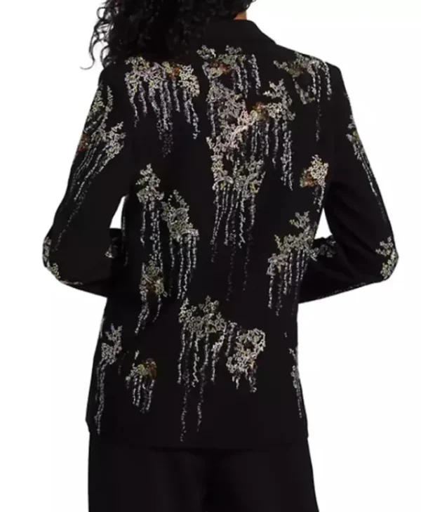 The Voice S025 Reba McEntire Embellished Black Blazer Back