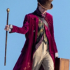 Willy Wonka 2023 Maroon Velvet Long Coat