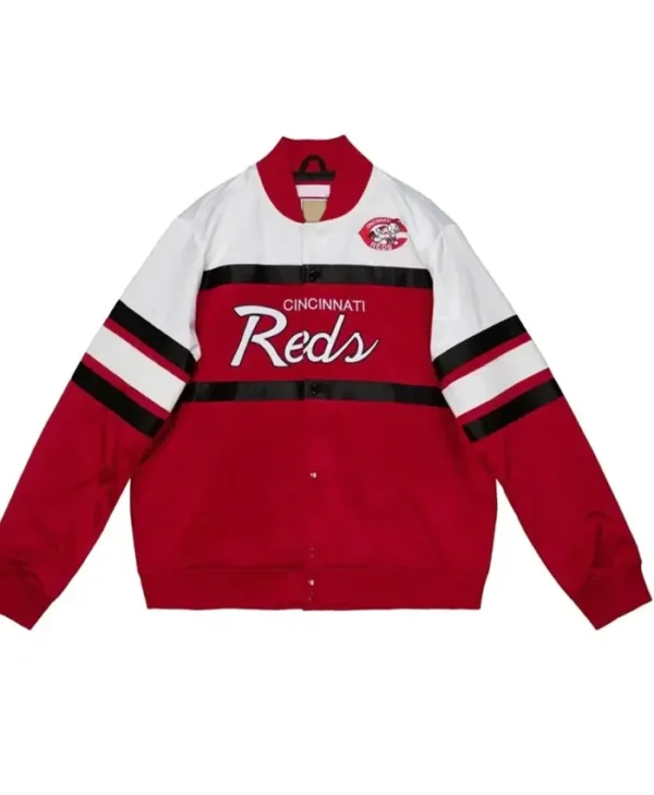 Cincinnati Reds Special Script Heavyweight Satin Varsity Jacket