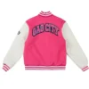 Gag City Pink and White Wool Varsity Jacket Back