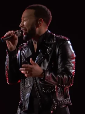 John Legend The Voice S25 Finale Black Studded Jacket