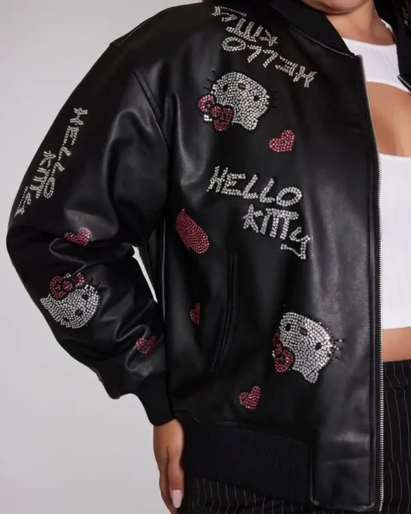 Shop Hello Kitty Bomber Leather Jacket