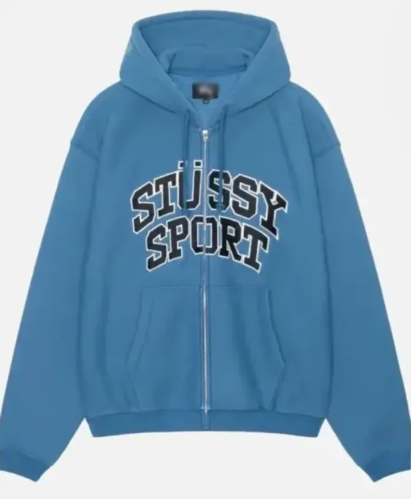 Stussy Sport Zip Hoodie Blue