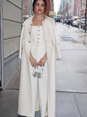 The Drew Barrymore Lucy Hale White Long Coat
