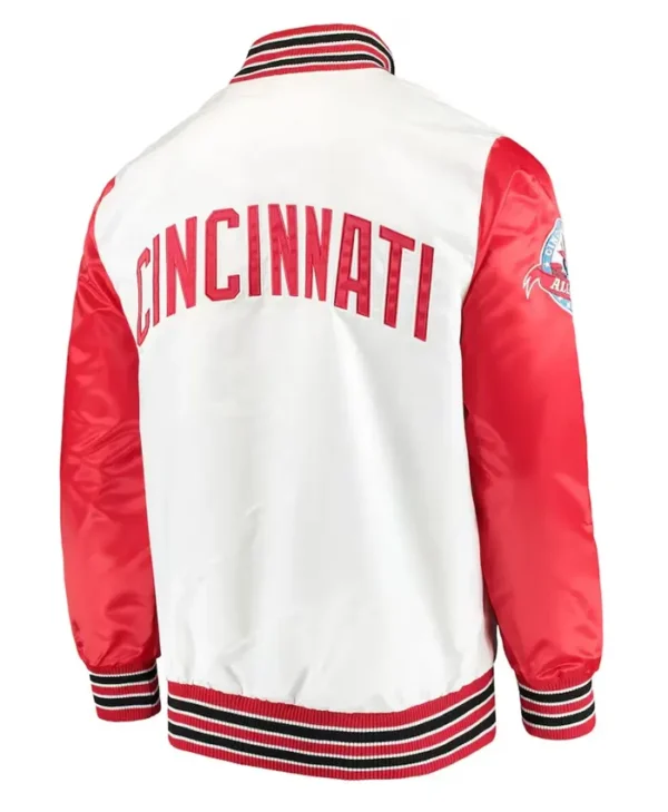 The Legend Cincinnati Reds White Satin Jacket Back